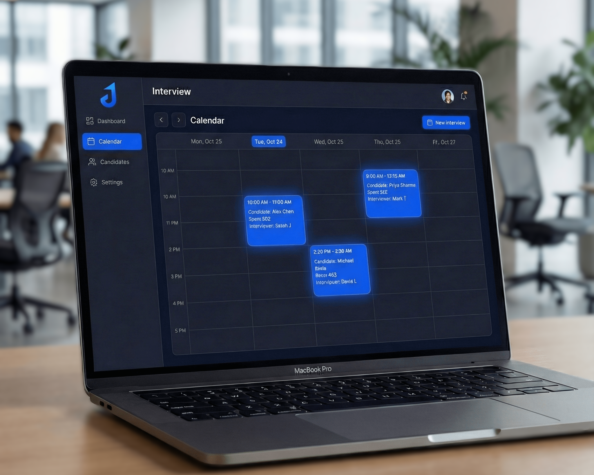 Happy professional interview scene